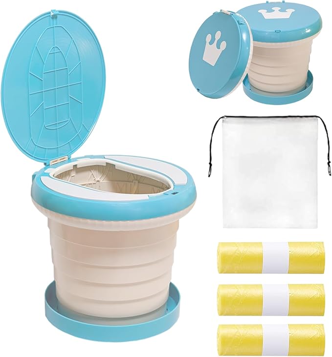 SunnySmile Travel Potty for Toddler, Portable and Foldable Toilet, Apply to Seat Emergency Toilet for Car, Camping, Outdoor, Indoor (green, large)