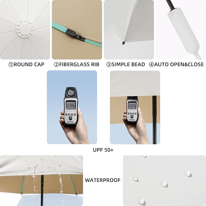 Folding Umbrella Anti-UV Compact Durable Folding Umbrella Auto Open Close Windproof Travel Umbrella Premium Grip Fits Backpack