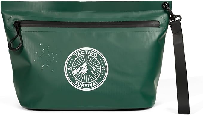 Tactiko Heavy-Duty Splash Water Resistant Zipper Pouches - 2L Hold-All Organizers for Dry Bags, Travel Bags (Green)