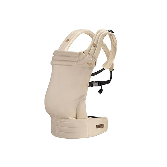 Cub & Co Ergonomic Baby Carrier Newborn to Toddler – 4-in-1 Adjustable with Head & Lumbar Support, Breathable Fabric, Multi-Position Design, Foldable for Travel (Beige)