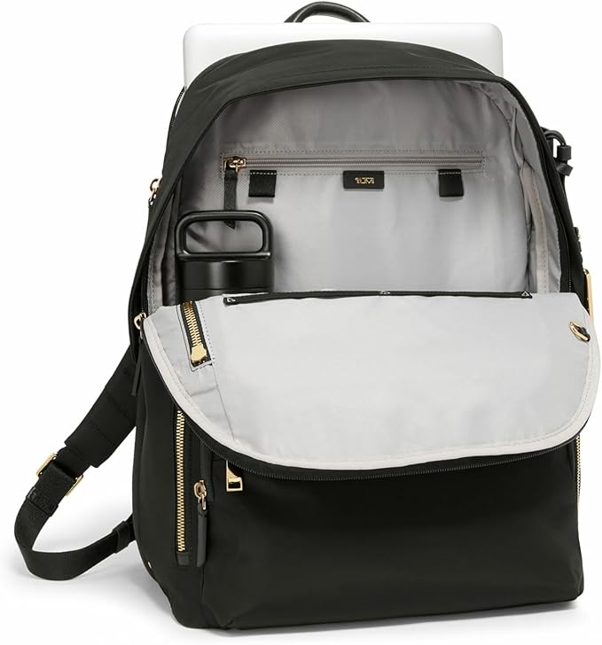 TUMI - Voyageur Montana Backpack - Stylish Travel Backpack for Women - For Business, Work - Fits up to 16" Laptops - Black/Gold