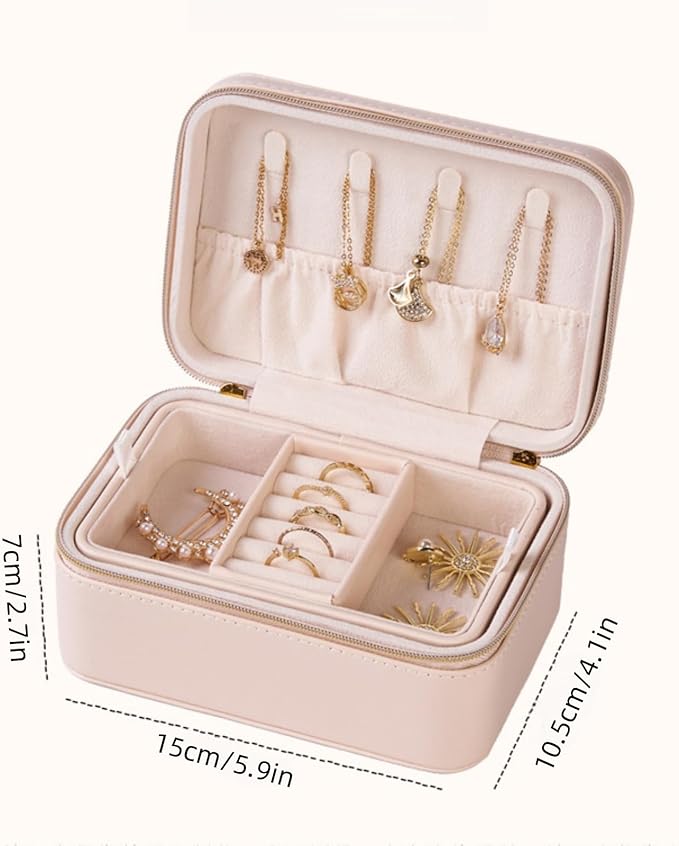 small travel jewelry case,Double Layer Travel Jewelry Box Organizer, Leather Case with Necklace Holder and Ring Storage/box organizer storage