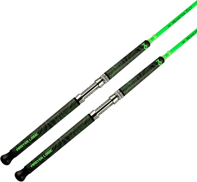 Monster Catfish Fishing Rod - 7' Medium Heavy, 1-Piece Glow in Dark Casting Rod, S-Glass & Carbon Graphite Blend, Durable EVA Foam Super Grip, Catfish Pole for Night Fishing