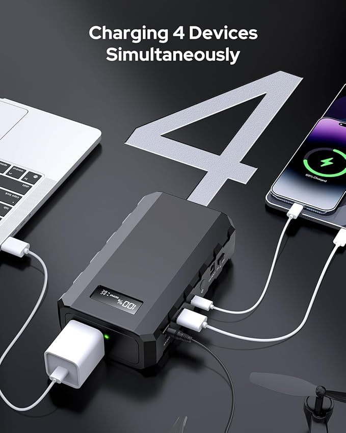 Apowking Power Bank with AC Outlet,65W Portable Laptop Battery Bank Fast Charging,88.8Wh/24000mah Power Station for Outdoor Camping PowerBank Travel Home Power Backup