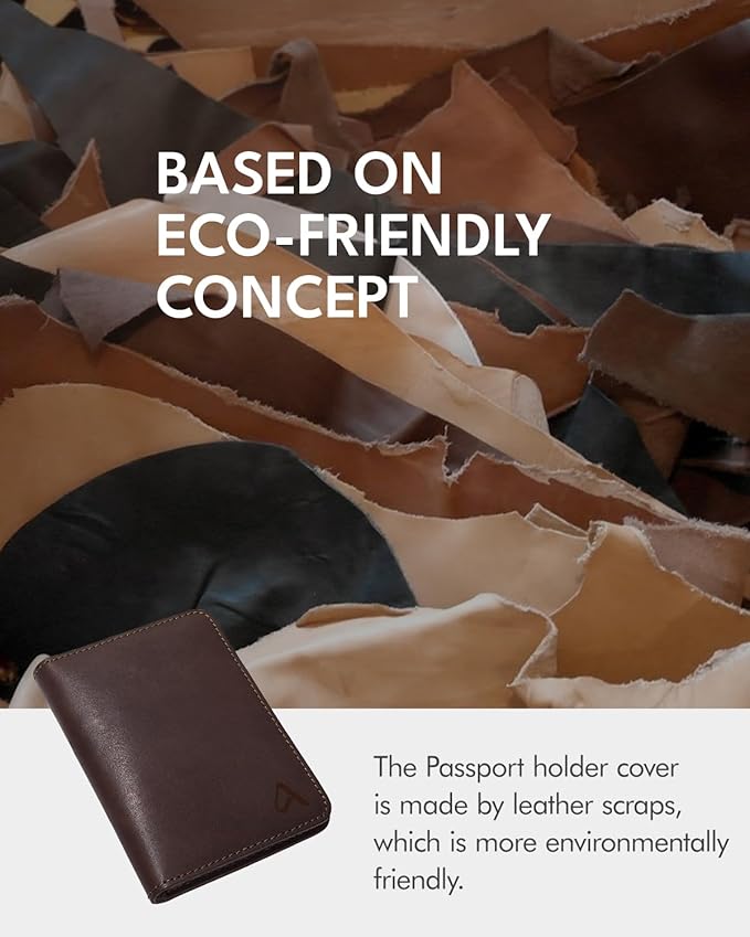 ALLIVE Passport Holder for Travel Women Men,Genuine Leather Passport Cover Wallet,Travel Must Haves Airport Essentials Travel Gifts Brown