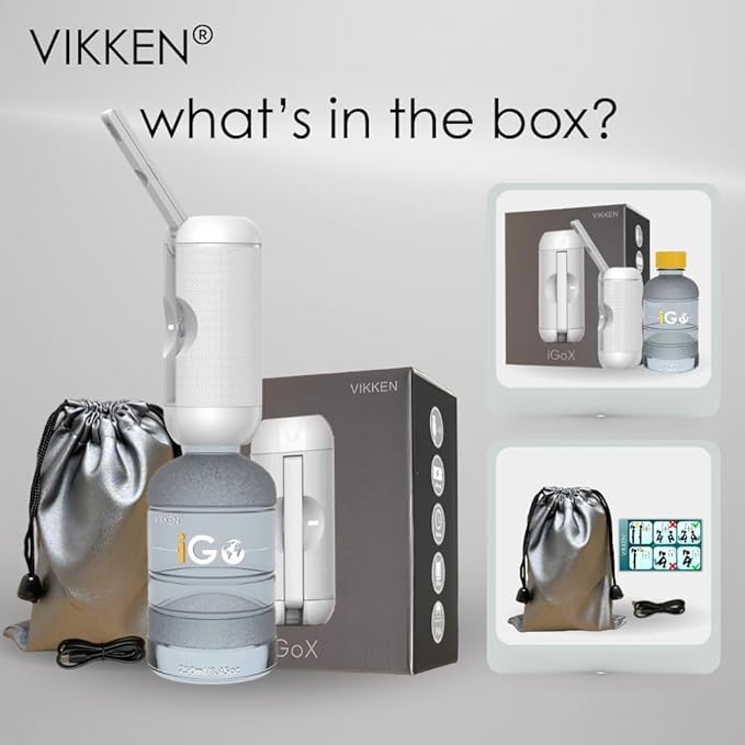 VIKKEN® 250ml iGo X Portable Travel Bidet USB-Type C Rechargeable Electric Mobile Handheld Ultra Strong Water Spray Personal Hygiene Self Care for Women & Men