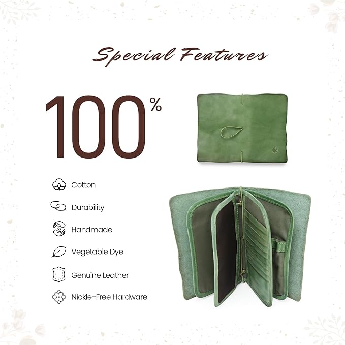 Genuine Leather Nomad Organizer Travel Wallet | Women's Wallet Clutch Passport Holder