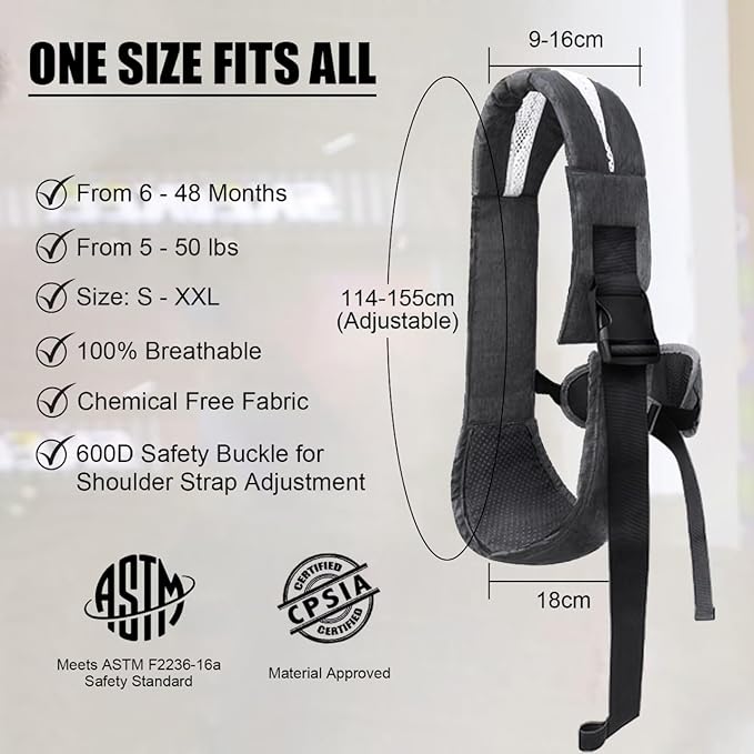 Easy to Wear Baby Sling Carrier - Compact Toddler Carrier with Adjustable Strap, Soft Padding, Non-Slip Hip Seat for Infants and Toddlers (7-44 LBS, 6-48 Months)