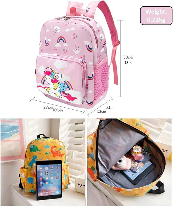 POWOFUN13 inch Kids Toddler Preschool Travel Backpack Cute Cartoon Backpack For Girls Boys Baby