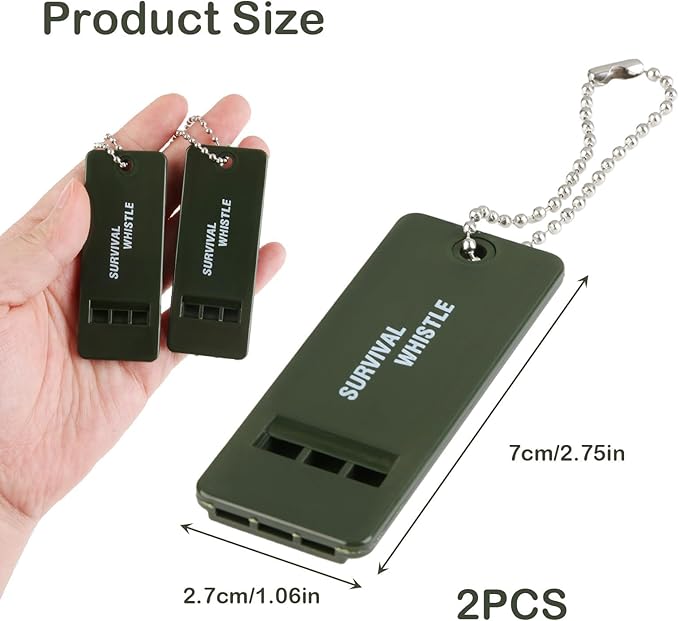120 dB Emergency Whistles for Teachers, Flat Self Defense Safety Whistle Keychain for Women Outdoor Hiking Dog Signal