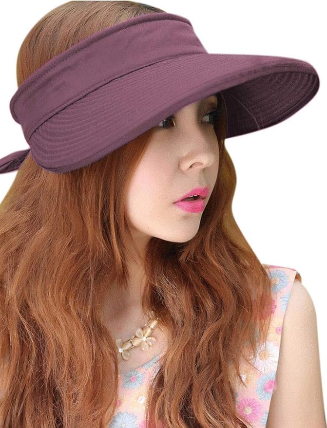 HINDAWI Sun Hats for Women with UV Protection Wide Brim Sun Hat Visor Summer Beach Outdoor Foldable Womens Cap