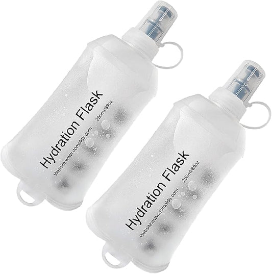 AXEN Soft Flask TPU Foldable Running Hydration Flask, Soft Collapsible Water Bottle for Hydration Pack Cycling Marathon Running Hiking