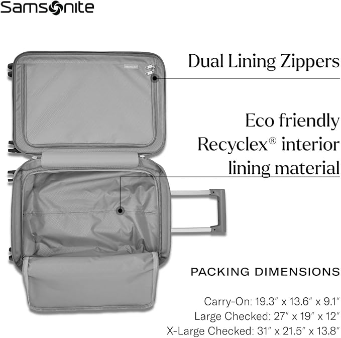 Samsonite UpLIFT Large Checked Hardside Luggage with Spinner Wheels - Airline-Approved, TSA Lock, Adjustable Handle System - Polycarbonate Hard Suitcase for Ultra Lightweight Travel - Phantom Black