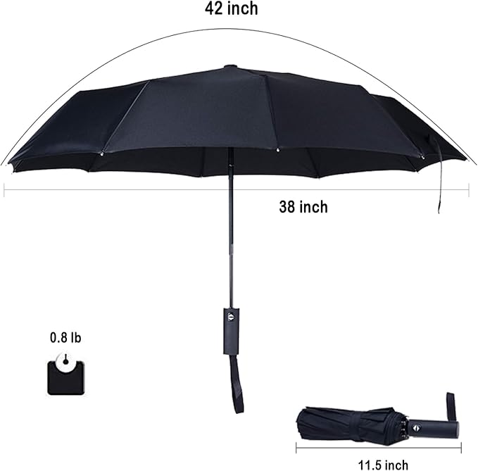 PFFY 2 Packs Travel Umbrella Windproof Auto Open & Close Collapsible Folding Small Compact Backpack Car travel Essentials Purse Umbrellas for Rain