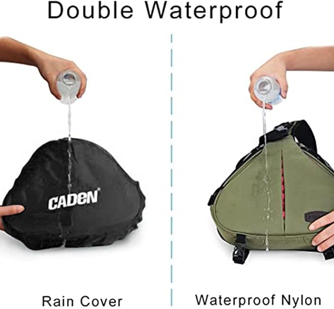 CADeN Camera Bag Sling Backpack Camera Case Waterproof with Rain Cover Tripod Holder, Compatible for DSLR/SLR Mirrorless Cameras (Canon Nikon Sony Pentax) and Accessories Green