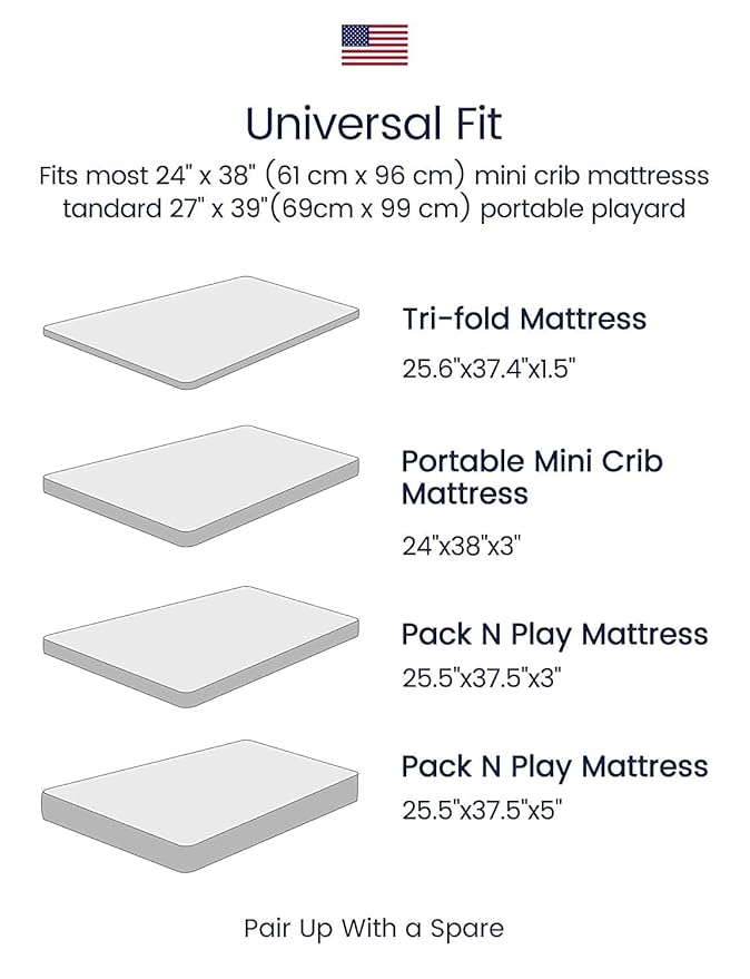 TotAha Space Mini Crib Sheets Fitted, Star & Moon Pack N Play Sheets, Super Stretchy Jersey Knit Playard Sheets, Compatible with Graco Pack N Play Playard Crib and Other Playpen Mattress