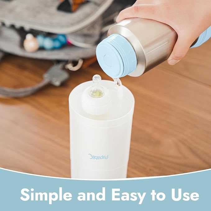 Papablic Portable Travel Baby Bottle Warmer On The Go, Fits Most Car Cup Holders, 12 oz