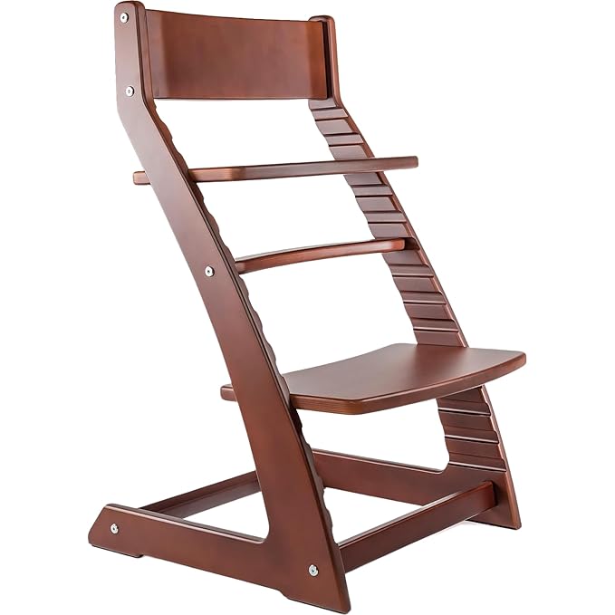 FORNEL Adjustable High Chair in Dark Walnut Finish | The Forever Chair That Grows from Toddler to Adult | Premium Solid Wood Construction