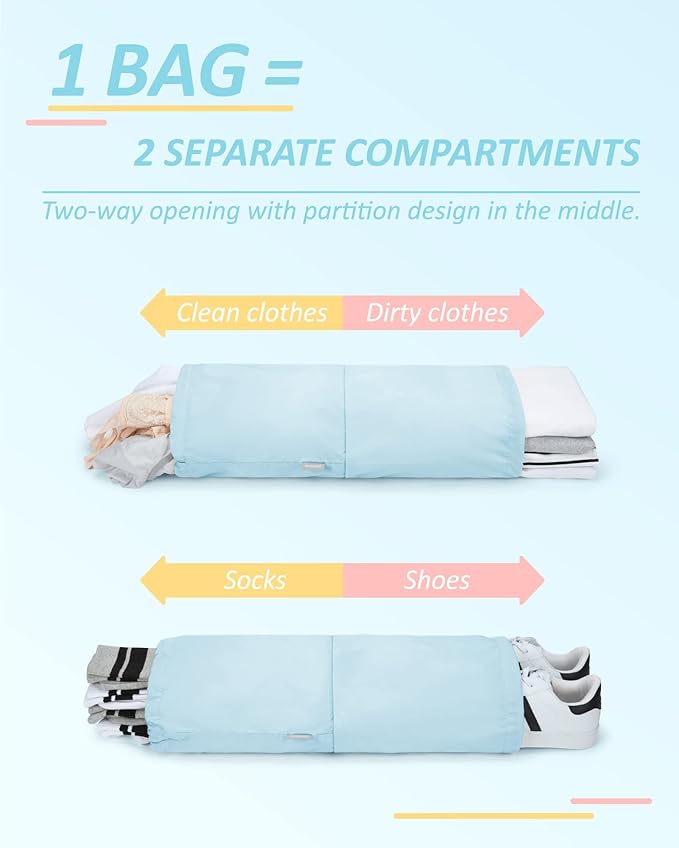 BAGSMART 6 Set Compression Packing Cubes - Lightweight Travel Essentials, Durable Luggage Organizer