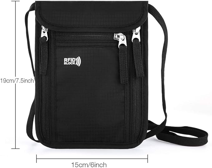 Travel Pouch Neck Wallet Family Passport Holder Organizer Case with RFID Blocking