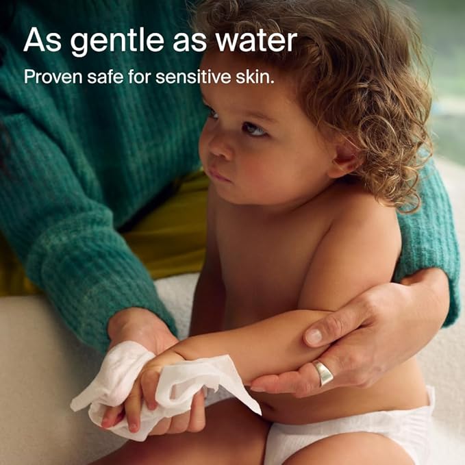 Coterie Baby Wipes for Sensitive Skin, Plant-Based and Plastic-Free Fibers, 99% Water, Hypoallergenic, pH Balanced, Unscented, Clean and Gentle Baby Essentials, 12 Pack, 672 Count