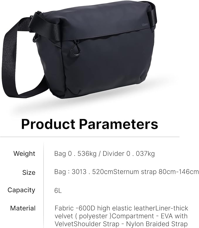 ULANZI Versatile Camera Shoulder Bag Photography Travel Messenger Portable Travel Bag Accessories Stylish Crossbody DSLR Sling Bag Compatible with Sony Canon etc -BLACK