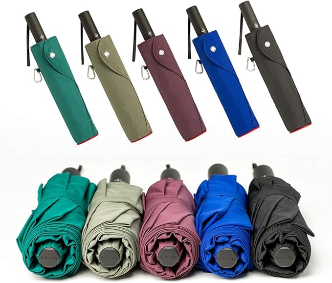 Portobello Large Umbrella For Rain - Big 54 Inch Double Vented Canopy, Folds Into Travel Size, Big Enough To Fit In 2 Adults, Heavy Duty, Sturdy, Windproof W/Auto Open Close