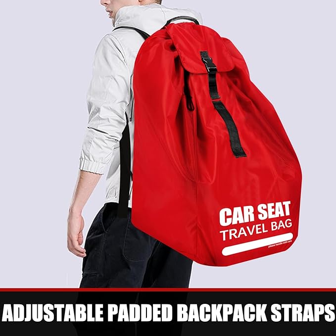 Car Seat Travel Bag for Airplane, Large Car Seat Bags for Air Travel with Comfort Padded Straps, Gate Check Storage Bag/Backpack for Carseat Airport, Carseat Cover Travel - Baby Travel Essential