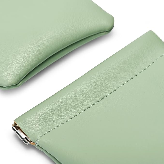 PU Leather Jewelry Travel Bag Leather Jewelry Pouch Christmas,Wedding Party Favor Gift Bag (S, Green)