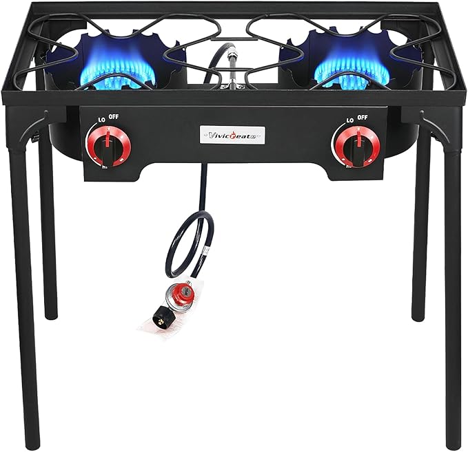 Vivicreate High Pressure Propane Gas Regulator 20 PSIG Outdoor Camping BBQ Grill Stove Burner Estufas de Gas para Cocinar Afuera Es gas propano