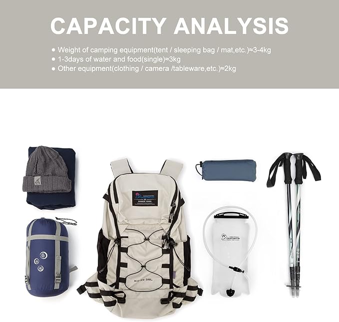 MOUNTAINTOP Hiking Backpack 35L Travel Backpack Lightweight Daypack for Men&Women Outdoor Camping