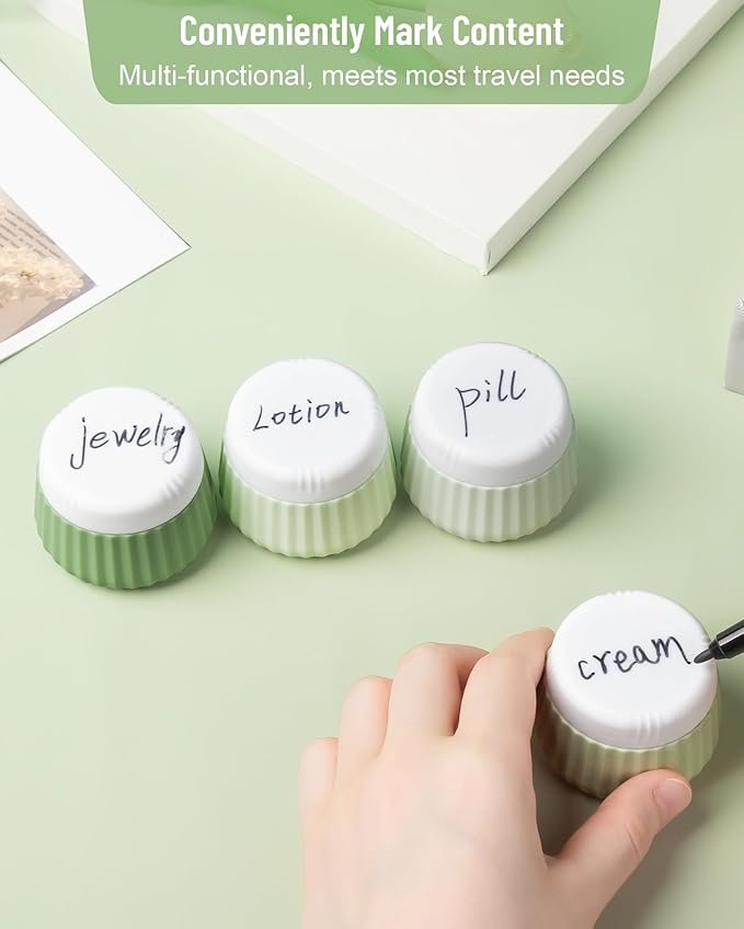 Travel Containers for Toiletries 4 Pack, TSA Approved Travel Size Toiletries, With Clear Bag Leak Proof Silicone Jars, Creams Jars Carrying Small Items