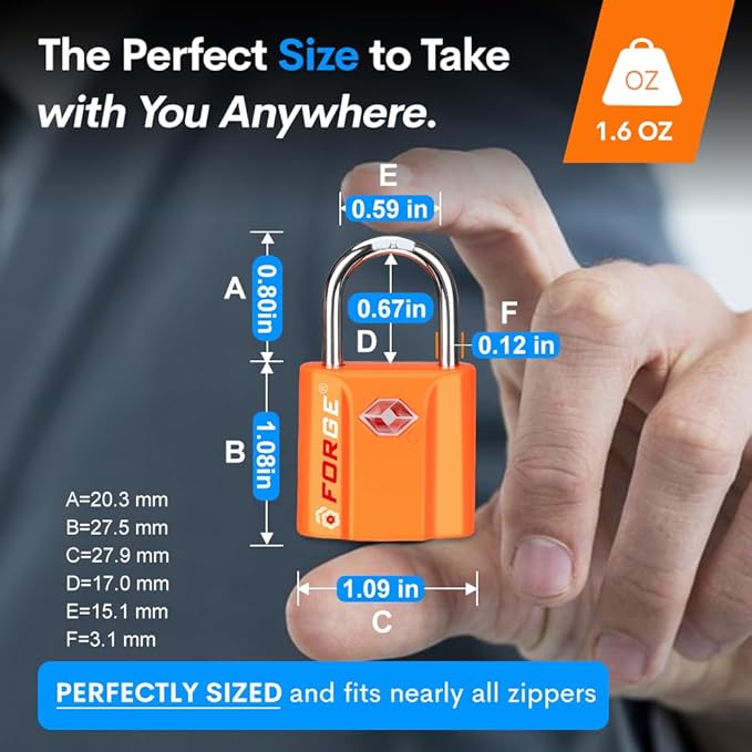 TSA Approved Luggage Locks, Ultra-Secure Dimple Key Travel Locks with Zinc Alloy Body