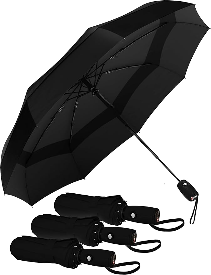 REPEL Windproof Travel Umbrella - Compact & Withstands Winds up to 85MPH , Strongest Premium Auto Folding Umbrella for Rain and Sun - Durable, Light & Portable for Women & Men , Fits Backpack & Cars