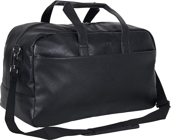 Kenneth Cole REACTION Port Stanley Duffel Pebbled Vegan Leather Carry on Shoulder Duffle Travel Bag