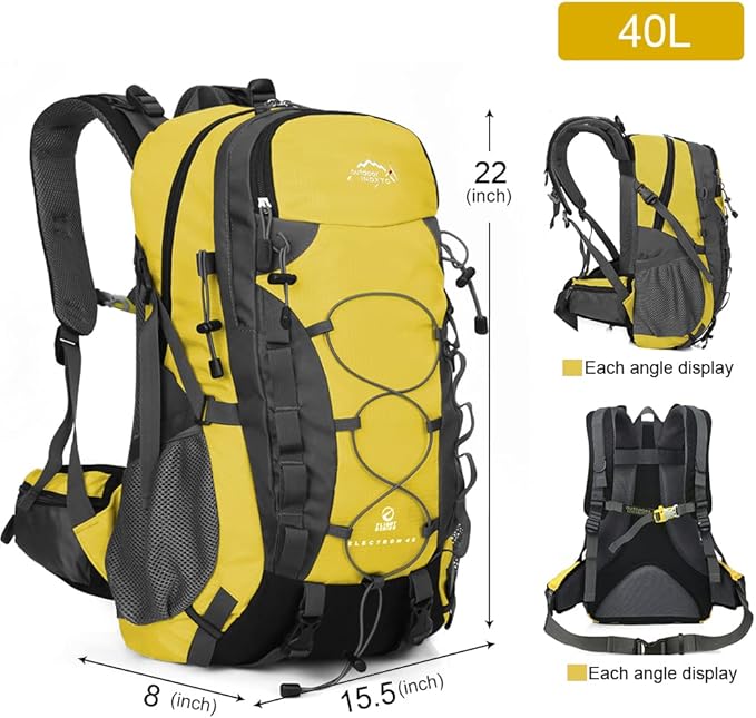 INOXTO lightweight Hiking Backpack 35L/40L Hiking Daypack with Waterproof Rain Cover for Travel Camping Outdoor Men and Women