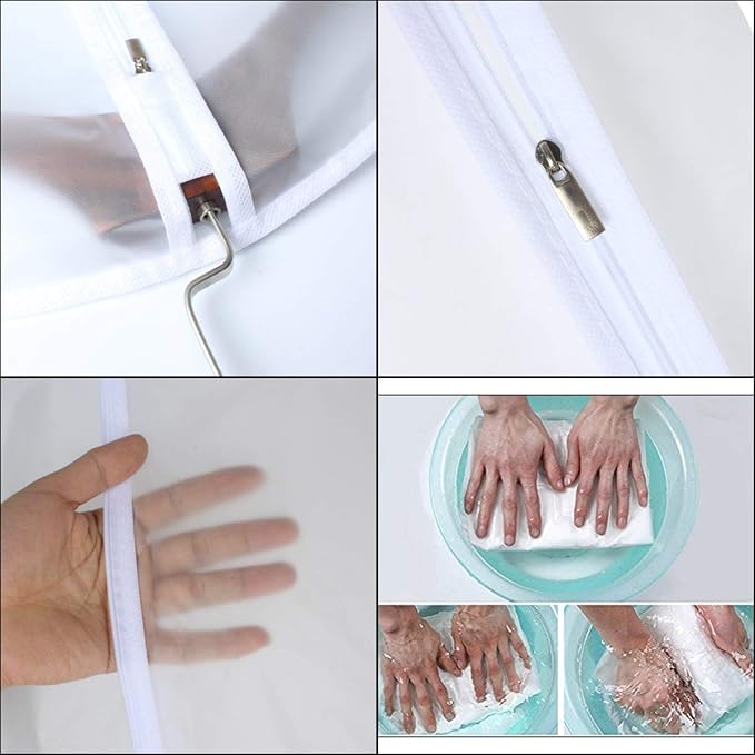 Garment Bags for Hanging Clothes 24'' x 48'' Long Suit Dust Hanging Garment Bag White Breathable Suit Covers for Closet Full Zipper Dust Cover for Dance Dress Clothes Pack of 6