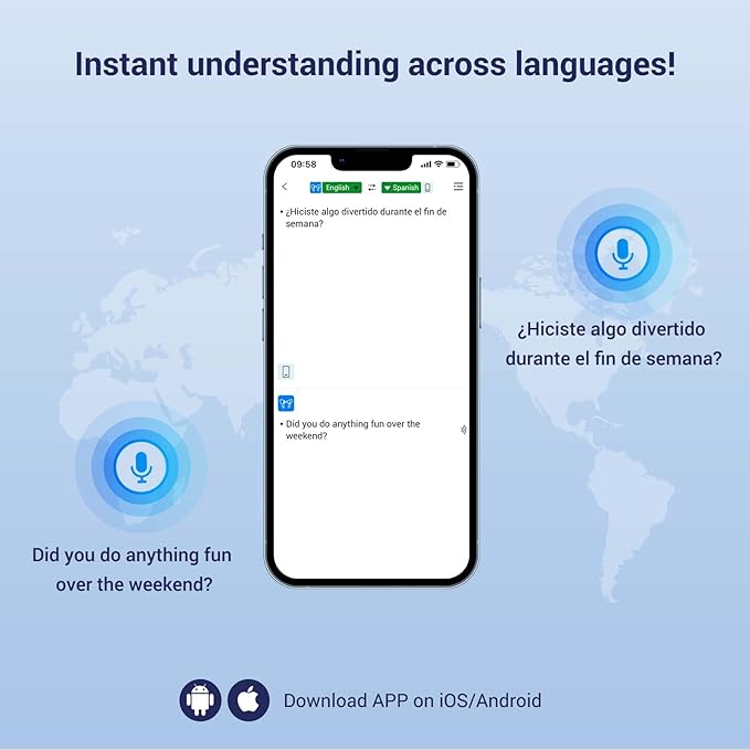 M3 Offline Translation Earbuds 74 Languages and Accents Lifetime-Free AI Translation Earbuds Real TimeTranslator Device in Real Time fit iOS & Android with Earbuds Cleaning Brush