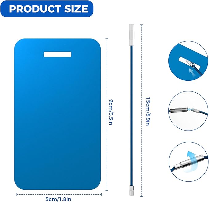 Personalized Luggage Tags, Custom Luggage Tags 4 Pack TSA Approved Double Sided Laser Engraving, Metal Luggage Tag for Suitcases with Stainless Loops, Name Tag for Bags, Backpacks (Blue)