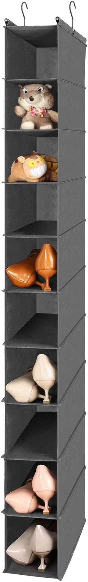 MAX Houser 10-Shelf Hanging Shoe Shelf Organizer, Hanging Shoe Storage for Closet,Pack of 2(Grey)