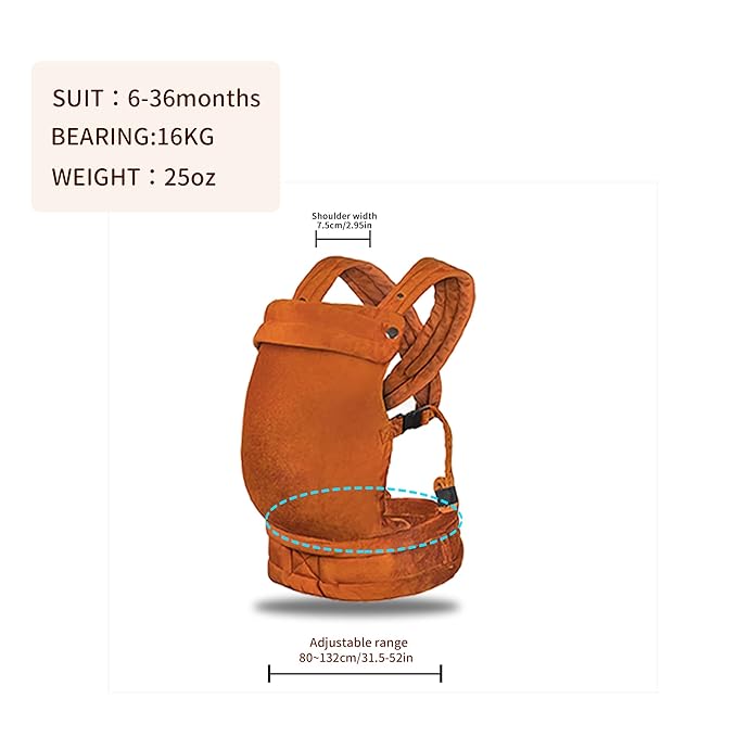Baby Carrier for Newborn to Toddler, Cozy Baby Wrap Carrier 7-35 lbs, Ergonomic Backpack Design, Front and Back Facing Options, Orange