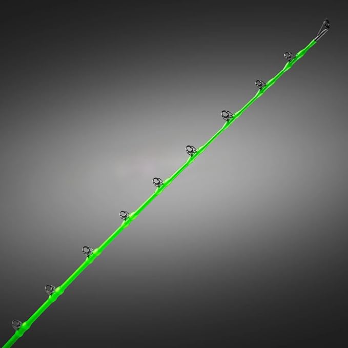 Green Hellcat Revenge Rod Series – Durable, Lightweight Composite Fishing Rod, Non-Slip Silicone Grip, Aluminum Reel Seat, Smooth Casting, Break-Resistant Tip.