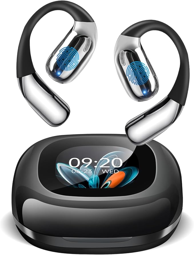 AI Translation Earbuds Real Time, LCD Touchscreen Real-Time Translator for 144 Languages & Accents Includes Free Subscription Translation Device Earphones for Travel Business Learning, Black
