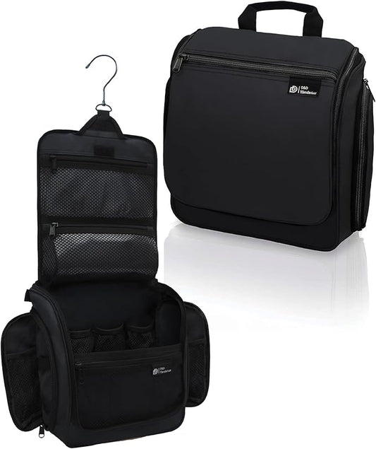 DD D&D Wanderlust D&D Hanging Travel Toiletry Bag for Men and Women - Extra Large Toiletries Organizer Kit with 10 Compartments, YKK Zippers, XXL Metal Swivel Hook, Water-Resistant Nylon