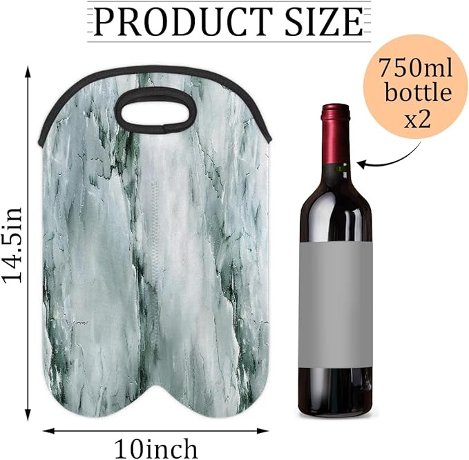 Wine Carrier Tote Personalized Bag for 2 Bottles - Neoprene Wine Bottle Holder with Carry Handle, Wine Protective Bag Insulated Bag Beer Cans Water Bottle Holder for Travel Picnic,Style20