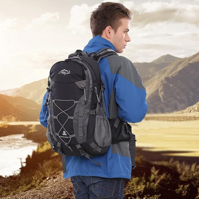 INOXTO lightweight Hiking Backpack 35L/40L Hiking Daypack with Waterproof Rain Cover for Travel Camping Outdoor Men and Women