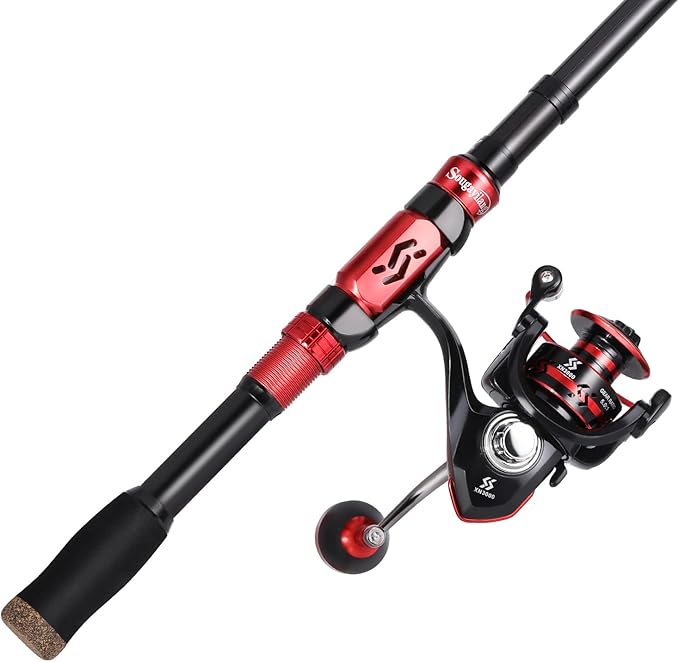 Sougayilang Fishing Pole with Spinning Reel Portable Fishing Rod Reel Combos