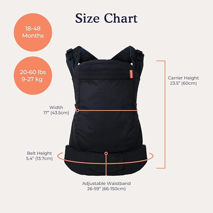 Beco Toddler Carrier with Extra Wide Seat, 100% Cotton - Backpack Style and Front-Carry, Lightweight & Breathable, Toddler Sling Carrier 20-60 lbs (Ecru)
