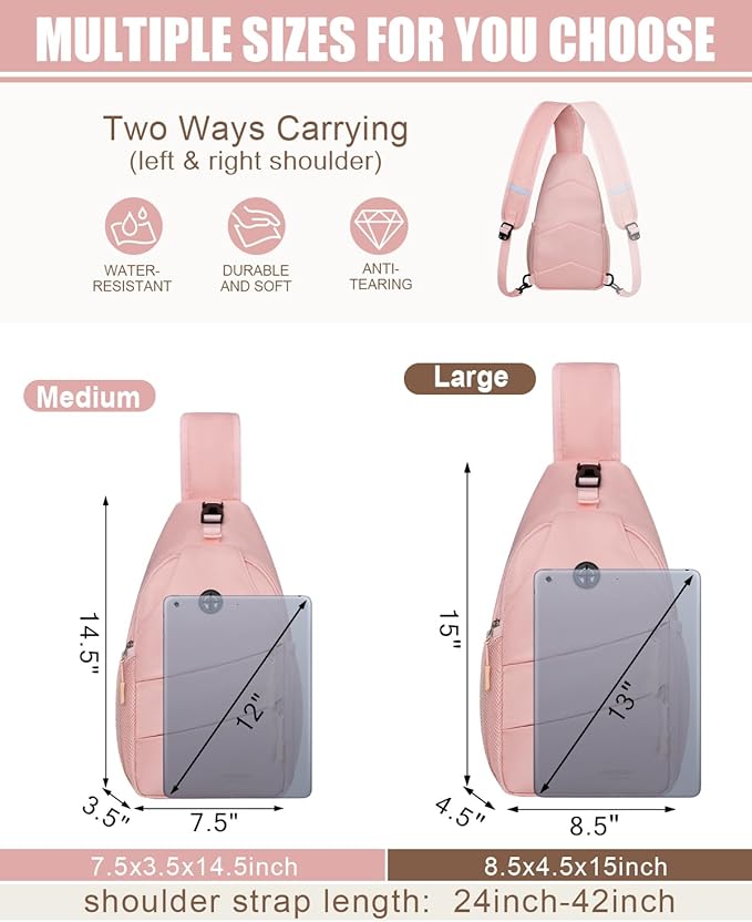Crossbody Bags for Women Men Trendy Sling Bag Bakpack Casual Chest Bag with Convertible Shoulder Strap