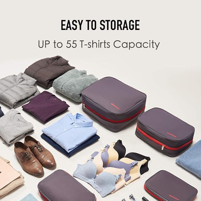Bee Nesting Waterproof Compression Packing Cubes,Travel Packing organizers for Carry on Luggage,Backpacking, Suitcases